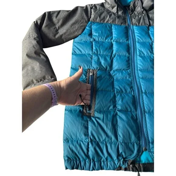 686 Women's Sz S Airflight Down Parka Snowboard Jacket Lagoon Blue Down Filled - Picture 10 of 14